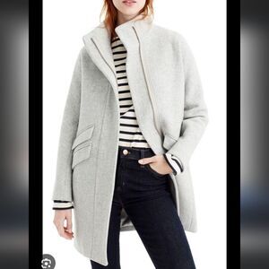 J. Crew Cocoon coat in Italian stadium-cloth wool blend Zip Jacket Grey Size